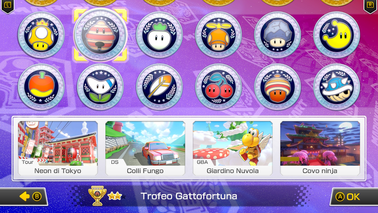 Mario Kart 8 Deluxe: track and track guide (part 14, Gattofortuna Trophy)