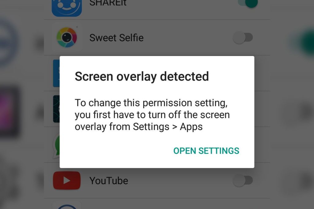 Overlay Screen Detected error screen